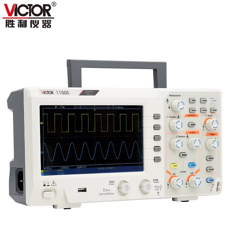 جهاز راسم ذبذبات VICTOR 1100S  - مراجعة Digital Storage Oscilloscope 100Mhz وسعره